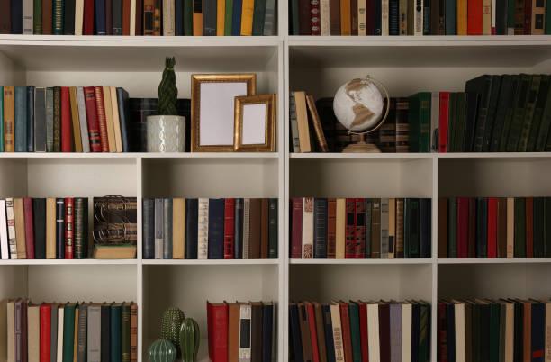 Books And Decor Elements on Shelves